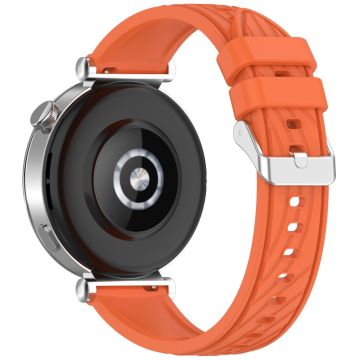 Huawei Watch GT 5 Pro 42mm / GT 5 41mm / GT 4 41mm Watch Strap 18mm Textured Silicone Band - Orange