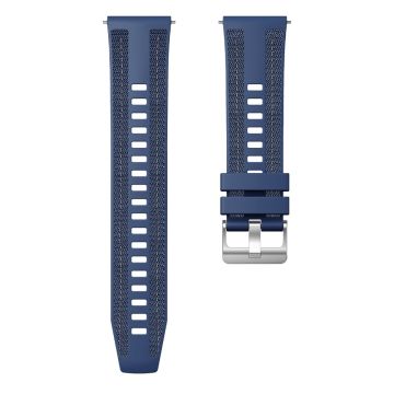 22mm Strap Huawei Watch GT 5 Pro 46mm / GT 5 46mm / GT 4 46mm Universal Silicone+Nylon Watch Band - Dark Blue