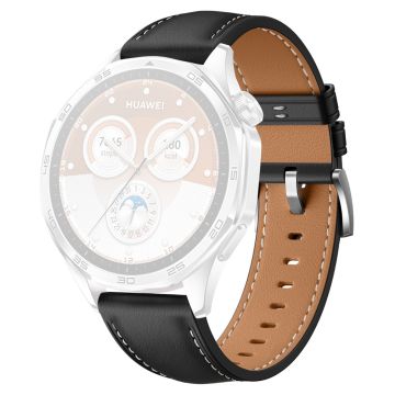 Huawei Watch GT 5 46mm / GT 5 Pro 46mm / GT 4 46mm Replacement Band 22mm Genuine Cowhide Leather Watch Strap - Black