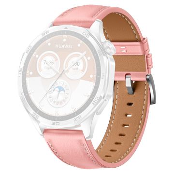 Huawei Watch GT 5 46mm / GT 5 Pro 46mm / GT 4 46mm Replacement Band 22mm Genuine Cowhide Leather Watch Strap - Pink