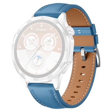 Huawei Watch GT 5 46mm / GT 5 Pro 46mm / GT 4 46mm Replacement Band 22mm Genuine Cowhide Leather Watch Strap - Blue