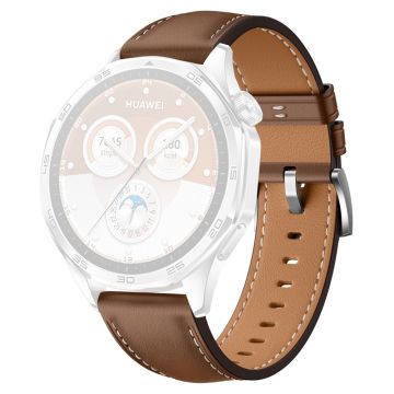 Huawei Watch GT 5 46mm / GT 5 Pro 46mm / GT 4 46mm Replacement Band 22mm Genuine Cowhide Leather Watch Strap - Brown