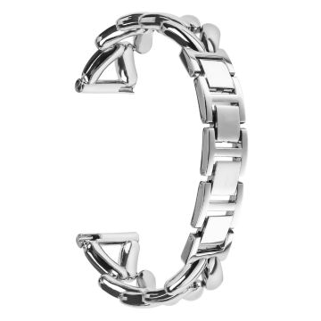 Zinc Alloy Watch Band Garmin Forerunner 645 Music / Forerunner 645 Twisted Metal Watch Strap Replacement - Silver