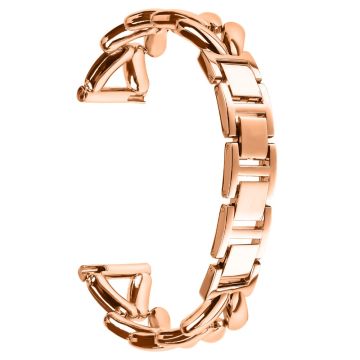 Zinc Alloy Watch Band Samsung Galaxy Watch4 Classic 46mm / 42mm Twisted Metal Watch Strap Replacement - Rose Gold