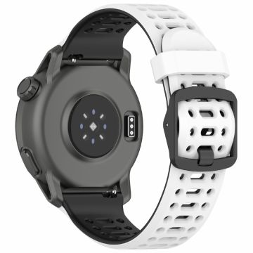 Coros Pace 3 / Apex 2 Pro / Apex Pro Silicone Watch Band Dual Color 22mm Watch Strap - White  /  Black