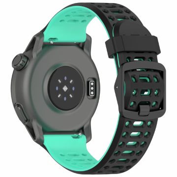 Coros Pace 3 / Apex 2 Pro / Apex Pro Silicone Watch Band Dual Color 22mm Watch Strap - Black  /  Lake Blue