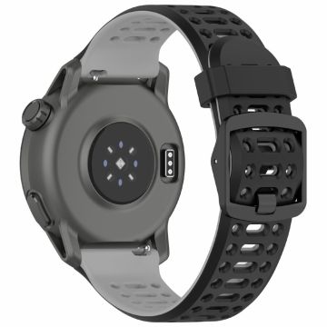 Coros Pace 3 / Apex 2 Pro / Apex Pro Silicone Watch Band Dual Color 22mm Watch Strap - Black  /  Grey