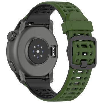 Coros Pace 3 / Apex 2 Pro / Apex Pro Silicone Watch Band Dual Color 22mm Watch Strap - Army Green  /  Black