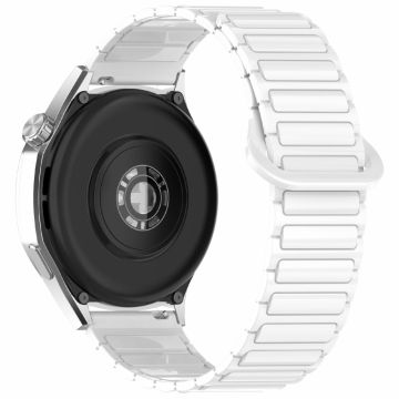 Samsung Galaxy Watch7 44mm / 40mm / Watch FE 40mm / Watch6 40mm / 44mm Silicone Band Dual Color 20mm Magnetic Watch Strap - White