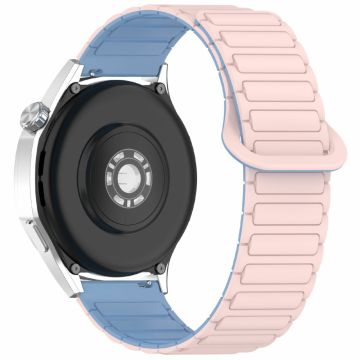 Huawei Watch GT 5 Pro 46mm / GT 5 46mm / Watch 4 / Samsung Galaxy Watch3 45mm Silicone Band 22mm Magnetic Watch Strap - Pink / Blue