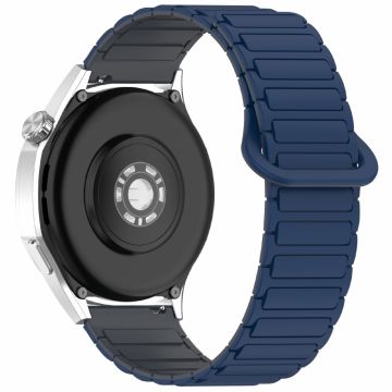 Huawei Watch GT 5 Pro 46mm / GT 5 46mm / Watch 4 / Samsung Galaxy Watch3 45mm Silicone Band 22mm Magnetic Watch Strap - Midnight Blue / Grey