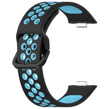 Huawei Watch Fit 3 Silicone Watch Band Dual Color Adjustable Watch Strap - Black Blue