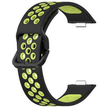 Huawei Watch Fit 3 Silicone Watch Band Dual Color Adjustable Watch Strap - Black Lime