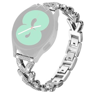 Metal Twisted Watch Band Rhinestone Decor Garmin Forerunner 645 / Forerunner 645 Music Watch Strap - Silver
