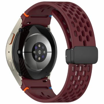 Silicone Watch Band Samsung Galaxy Watch7 / Watch6 / Watch6 Classic / Watch 5 / Watch 5 Pro / Watch4 / Watch4 Classic / Watch FE Breathable Sport Strap - Wine Red