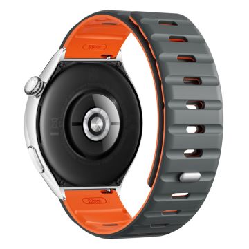 22mm Magnetic Strap Huawei Watch GT 5 Pro 46mm / GT 5 46mm / GT 4 46mm Silicone Watch Band - Grey+Orange