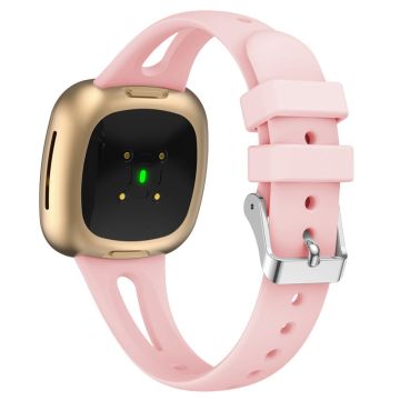 Size L Watch Band Fitbit Versa 4 / Versa 3 / Sense 2 Sweatproof Soft Silicone Sport Watch Strap - Pink