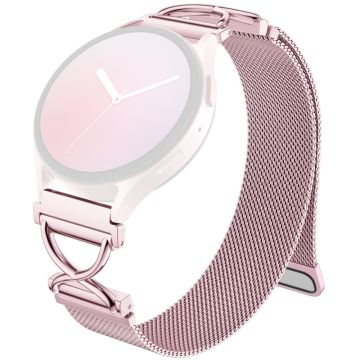 Huawei Watch GT 3 Pro 43mm Milanese Band Electroplated Stainless Steel Magnetic Watch Strap with X-Shaped Connector - Rose Pink