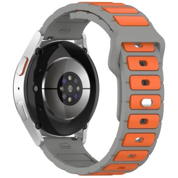 Silicone Strap Samsung Galaxy Watch3 45mm / Galaxy Watch 46mm / Gear S3 Classic Universal 22mm Dual Color Watch Band - Grey+Orange