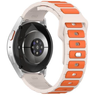 Silicone Strap Samsung Galaxy Watch3 45mm / Galaxy Watch 46mm / Gear S3 Classic Universal 22mm Dual Color Watch Band - Starlight+Orange