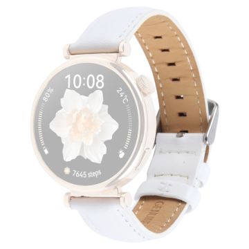 22mm Strap Garmin Venu 3 / Forerunner 265 / Forerunner 265 Music Top Layer Cowhide Leather Watch Band - White