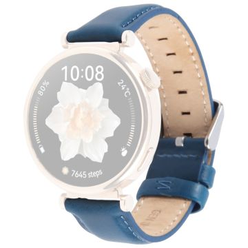 22mm Strap Garmin Venu 3 / Forerunner 265 / Forerunner 265 Music Top Layer Cowhide Leather Watch Band - Blue