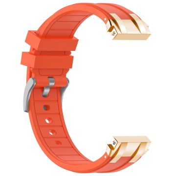 Xiaomi Redmi Watch 5 Active / Huawei Watch GT 5 46mm Watch Band 22mm Royal Oak Style Silicone Strap Gold Metal Buckle - Orange