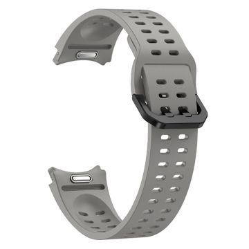 Samsung Galaxy Watch7 / Watch6 / Watch 5 44mm 40mm Silicone Watch Band Double Hole Button Strap - Grey