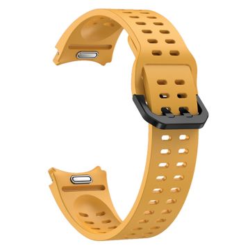 Samsung Galaxy Watch7 / Watch6 / Watch 5 44mm 40mm Silicone Watch Band Double Hole Button Strap - Yellow