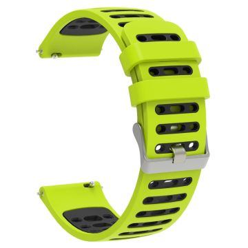 20mm Silicone Band Samsung Galaxy Watch6 44mm / 40mm / Huawei Watch GT 2 42mm Dual Color Watch Strap - Grass Green+Dark Grey