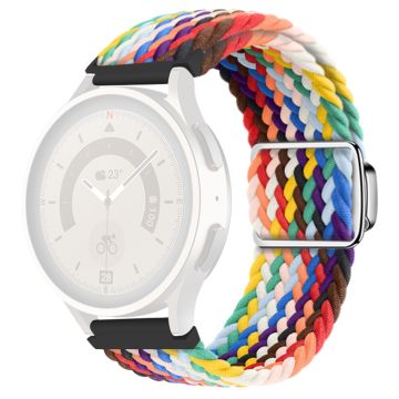 KALEBOL 22mm Magnetic Watch Strap Samsung Galaxy Watch3 45mm / Huawei Watch GT 5 46mm / GT 5 Pro 46mm Nylon Band - Official Rainbow