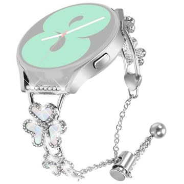 Metal Band Garmin D2 Air X10 / Bounce Heart Clover Decor Watch Strap - Silver