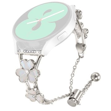 Garmin D2 Air X10 / Bounce Watchband Heart Clover Decor Zinc Alloy Metal Strap - Starlight
