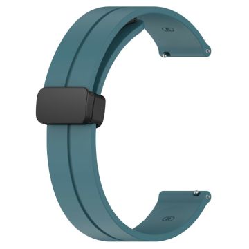 KALEBOL 20mm Magnetic Buckle Strap Samsung Galaxy Watch6 Classic 47mm / 43mm / Huawei Watch GT 3 Pro 43mm Silicone Watch Band - Dark Blue
