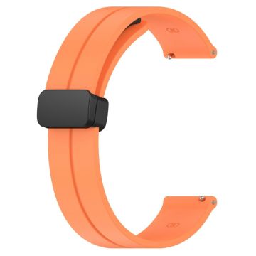 KALEBOL 22mm Magnetic Buckle Strap Samsung Galaxy Watch3 45mm / Huawei Watch GT 5 46mm / GT 5 Pro 46mm Silicone Watch Band - Orange