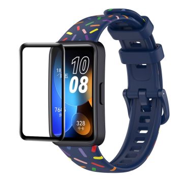 Enkay Hat Prince Huawei Band 8 Silicone Watch Band with Screen Protector - Blue