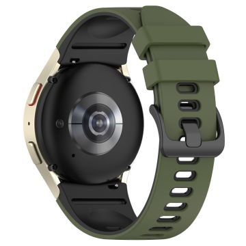 Dual-Color Silicone Watch Band for Samsung Galaxy Watch - Army Green+Black