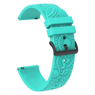 Garmin Vivomove / Samsung Gear Sport / Pebble 2 / Huawei Watch 2 Patten Silicone Strap 20mm Watchband - Mint Green