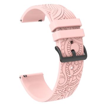 Garmin Vivomove / Samsung Gear Sport / Pebble 2 / Huawei Watch 2 Patten Silicone Strap 20mm Watchband - Pink