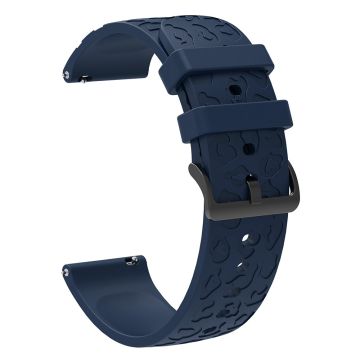 Samsung Gear S2 Classic / GarminMove Style / Huawei Watch GT 2 42mm Silicone Strap 20mm Laser Carving Watchband - Navy Blue