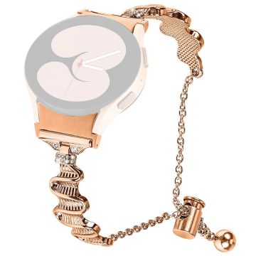 Samsung Galaxy Watch Universal 20mm Watch Band with Connector Alloy Bracelet Strap - Rose Gold