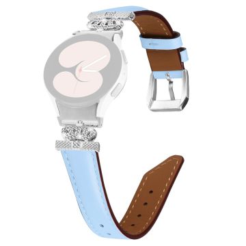 Wristband Samsung Galaxy Watch Universal Rhinestone Crown Connector Watch Strap with Silver Buckle - Blue