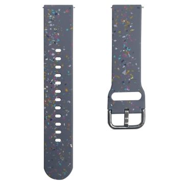 Samsung Galaxy Watch3 45mm / Huawei Watch GT Watch Band 22mm Silicone Pattern Sport Strap - Blue Grey