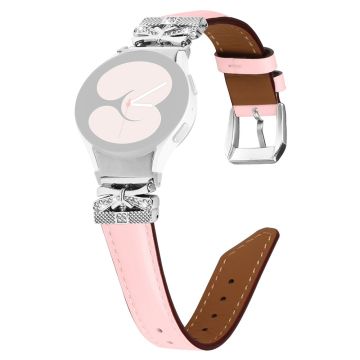 Samsung Galaxy Watch6 44mm / Watch6 Classic 43mm / 47mm Silver Buckle Watch Band Strap with Butterfly Connector - Pink