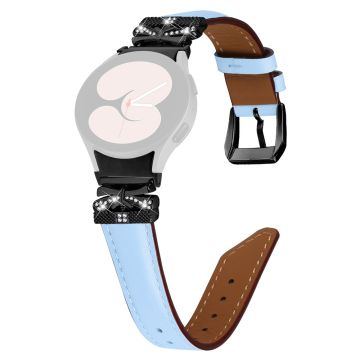 Samsung Galaxy Watch6 44mm / Watch6 Classic 43mm / 47mm Black Buckle Watchband Butterfly Connector Strap - Blue