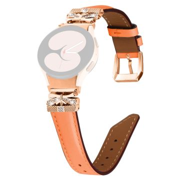 Samsung Galaxy Watch6 44mm / Watch6 Classic 43mm / 47mm Watch Strap Rose Gold Buckle Butterfly Connector Band - Orange