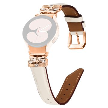 Samsung Galaxy Watch6 44mm / Watch6 Classic 43mm / 47mm Watch Strap Rose Gold Buckle Butterfly Connector Band - Apricot