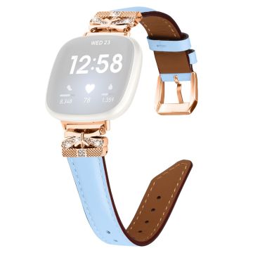 Fitbit Versa 3 / 4 / Sense / Sense 2 Rose Gold Buckle Watch Strap Butterfly Connector Wrist Band - Blue