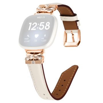 Fitbit Versa 3 / 4 / Sense / Sense 2 Rose Gold Buckle Watch Strap Butterfly Connector Wrist Band - Apricot