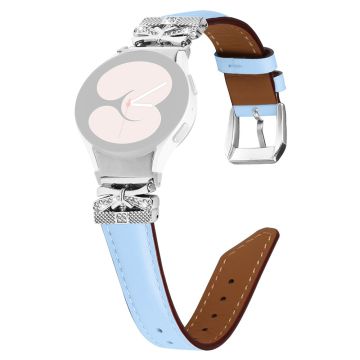 Silver Buckle Butterfly Decor Strap Samsung Galaxy Watch Universal 20mm Wristband - Blue